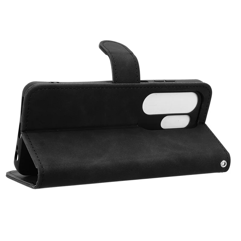 For Doogee Note 56X Leather Case Skin Feel Anti Drop Wallet Stand Flip Phone Cover - Black
