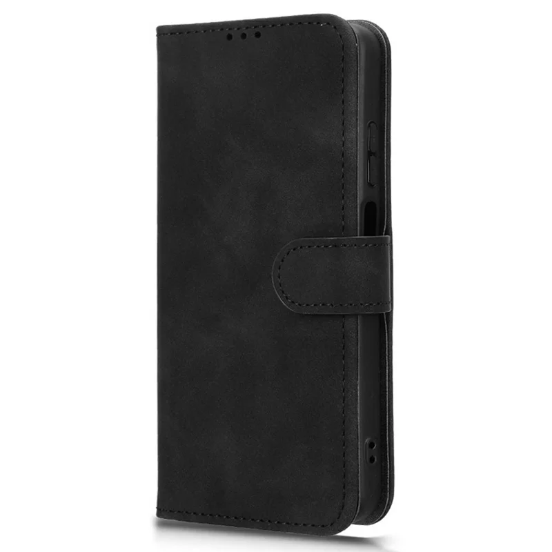 For Doogee Note 56X Leather Case Skin Feel Anti Drop Wallet Stand Flip Phone Cover - Black