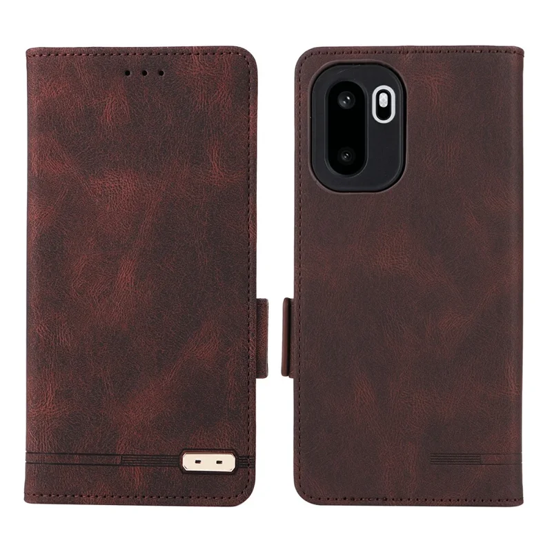 Phone Case For OnePlus 15R 5G  /  Ace 6 5G  /  Ace 6T 5G Leather Wallet Flip Phone Cover with Hardware Decor - Coffee