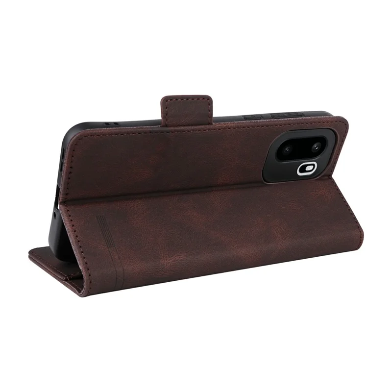 Phone Case For OnePlus 15R 5G  /  Ace 6 5G  /  Ace 6T 5G Leather Wallet Flip Phone Cover with Hardware Decor - Coffee