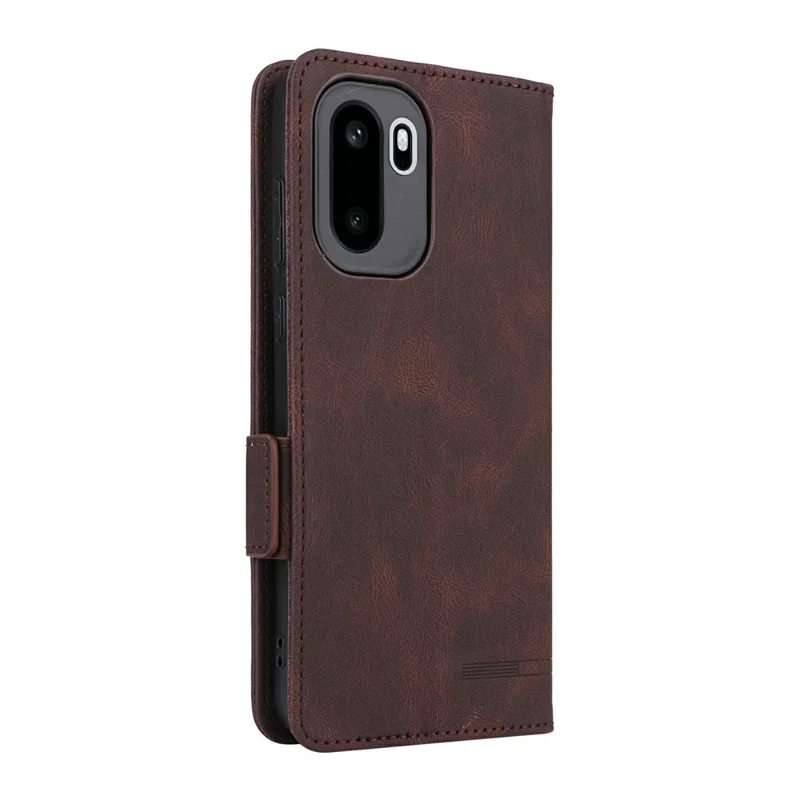 Phone Case For OnePlus 15R 5G  /  Ace 6 5G  /  Ace 6T 5G Leather Wallet Flip Phone Cover with Hardware Decor - Coffee