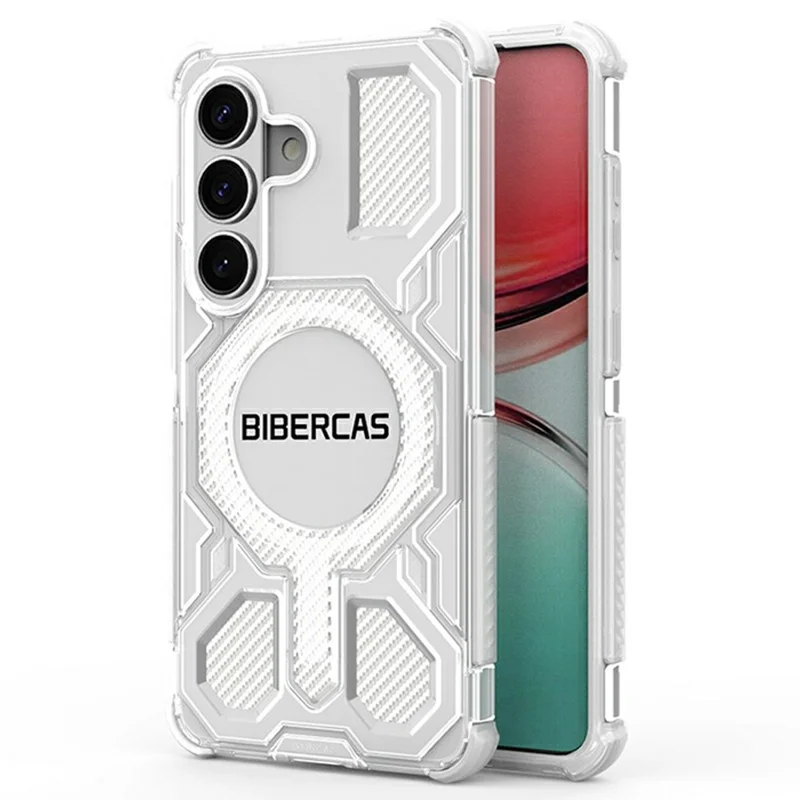 BIBERCAS J-16 Transparent Series For Samsung Galaxy S26 Magnetic Case TPU + PC Phone Cover - Transparent