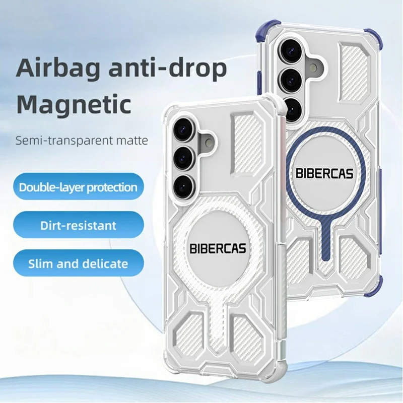 BIBERCAS J-16 Transparent Series For Samsung Galaxy S26 Magnetic Case TPU + PC Phone Cover - Transparent