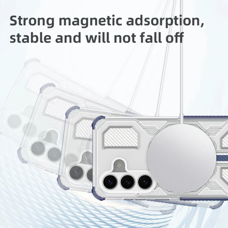 BIBERCAS J-16 Transparent Series For Samsung Galaxy S26 Magnetic Case TPU + PC Phone Cover - Transparent