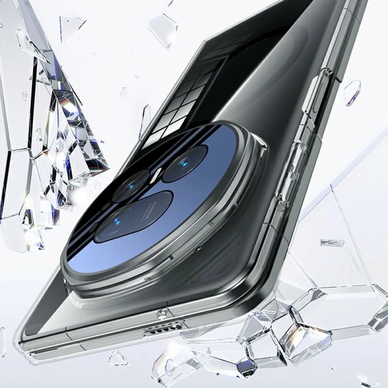 Capa Transparente para Honor Magic V5 5G com Proteção de Vidro Temperado em Metal e Suporte Ajustável - Preto