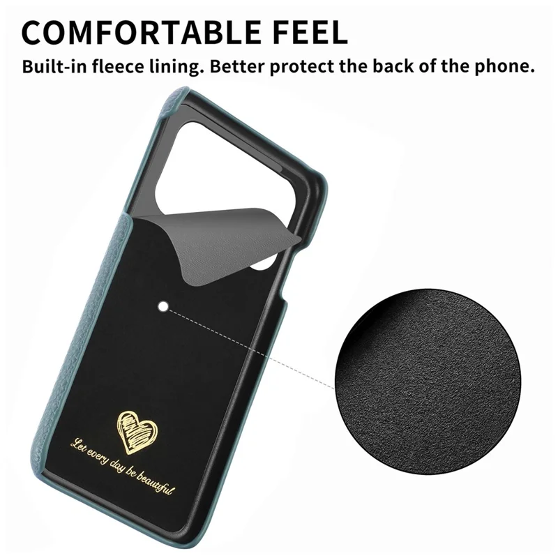 Coque pour iPhone 17 Pro, texture cuir de synthèse aspect litchi, dos en PC - Bleu bébé