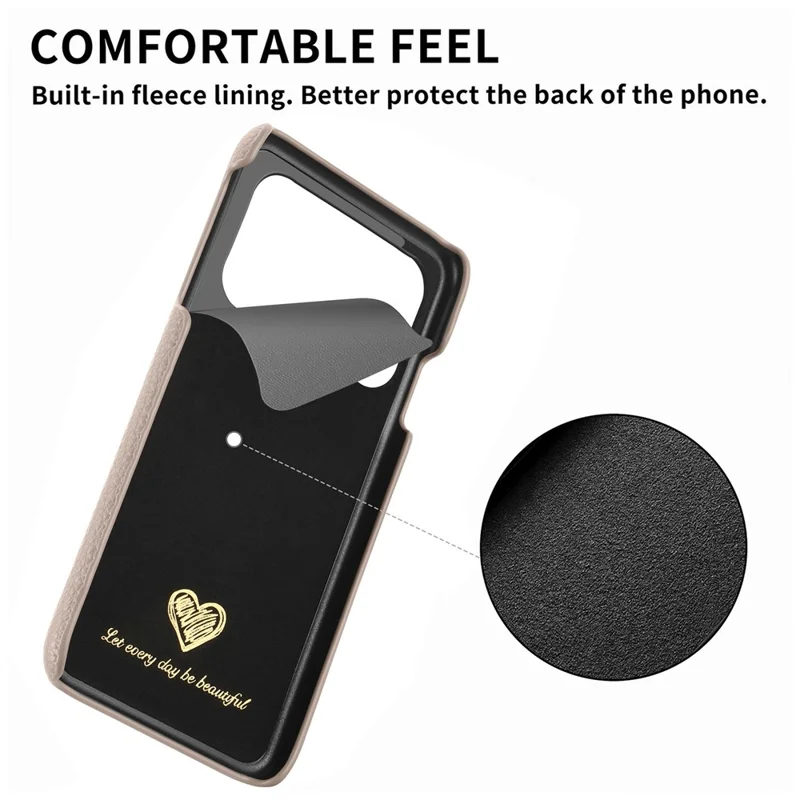 For iPhone 17 Pro Case Litchi Texture Leather Coated PC Mobile Back Cover - Khaki Grey