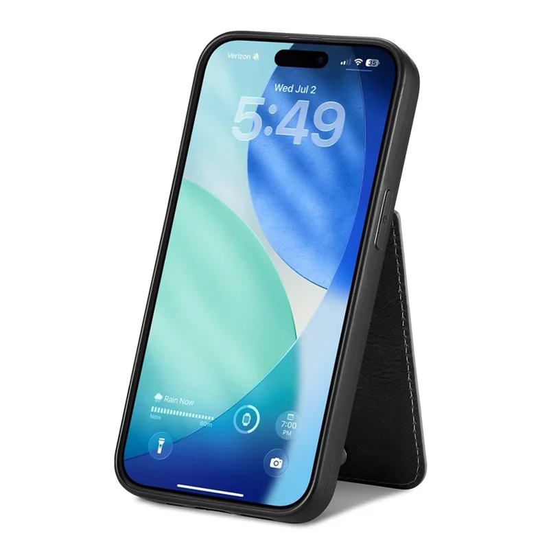 Capa para iPhone 17 Pro Max em Fibra de Carbono com Revestimento em Pele Sintética PU, TPU + PC - Preto