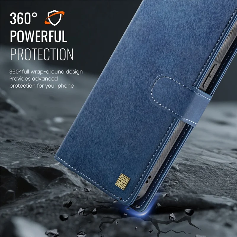 AUTSPACE A05 For iPhone 15 Case Wallet Stand Detachable Leather Magnetic Phone Cover - Blue