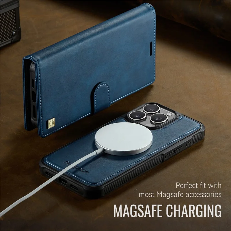 AUTSPACE A05 For iPhone 12 Pro Max Case Wallet Stand Detachable Leather Magnetic Phone Cover - Blue