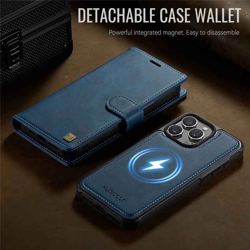 AUTSPACE A05 For iPhone 12 Pro Max Case Wallet Stand Detachable Leather Magnetic Phone Cover - Blue