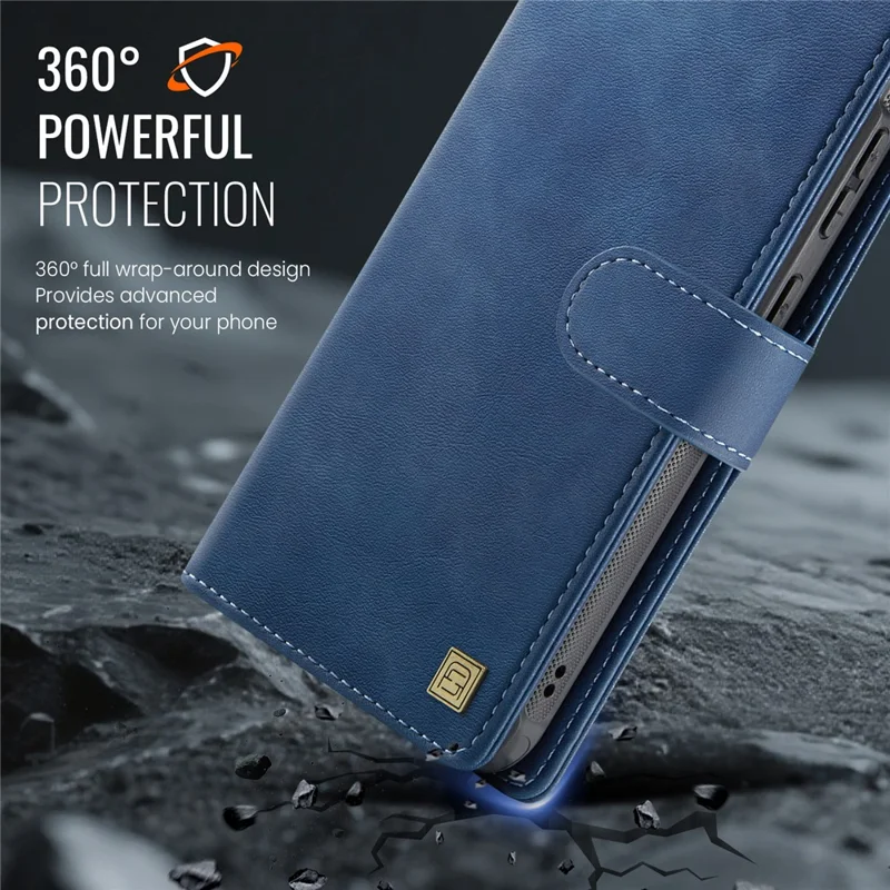 AUTSPACE A05 For Samsung Galaxy S25+ / S24+ Case Wallet Stand Detachable Leather Magnetic Phone Cover - Blue