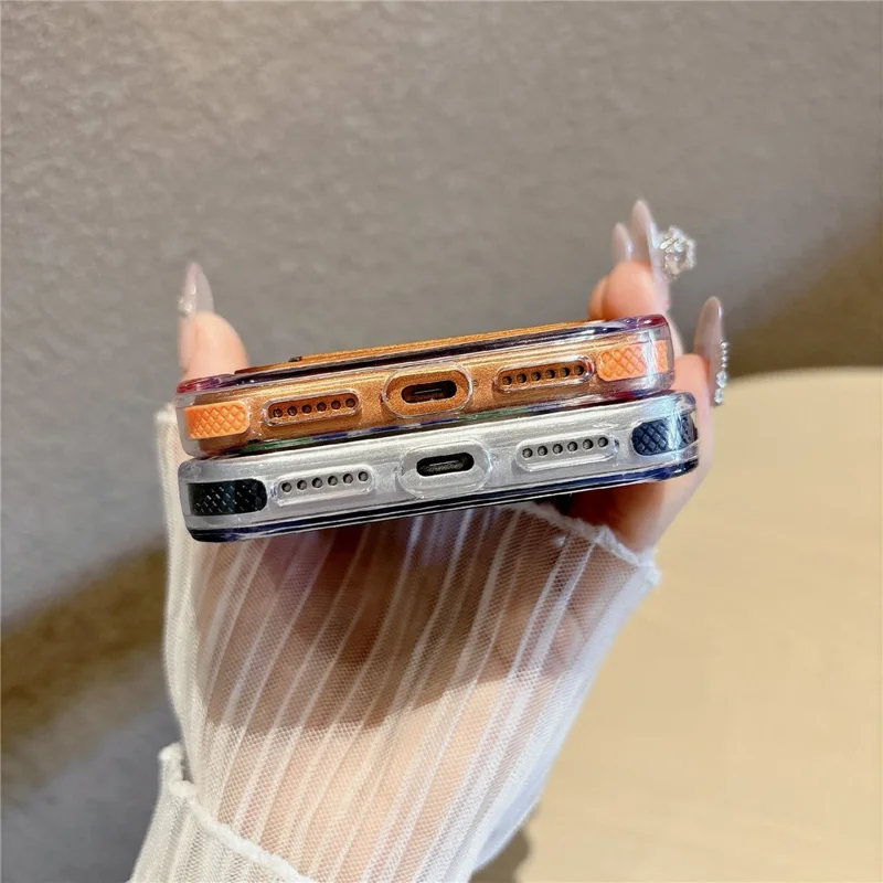 Für iPhone 17 Pro Max Hülle kompatibel mit MagSafe Klar Acryl TPU stoßfesten Handyhülle mit Ständer - Orange