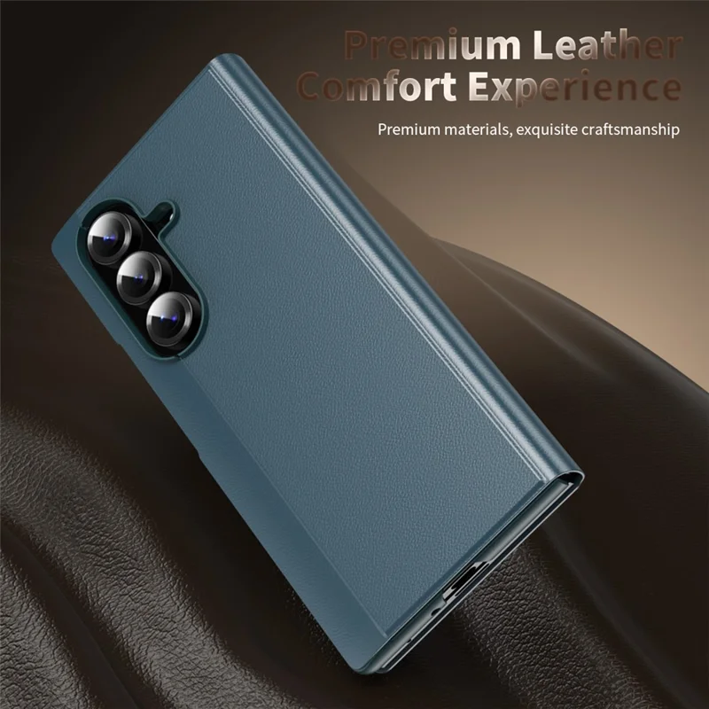 For Samsung Galaxy Z Fold7 5G Case Smart View Window Leather Phone Cover - Green