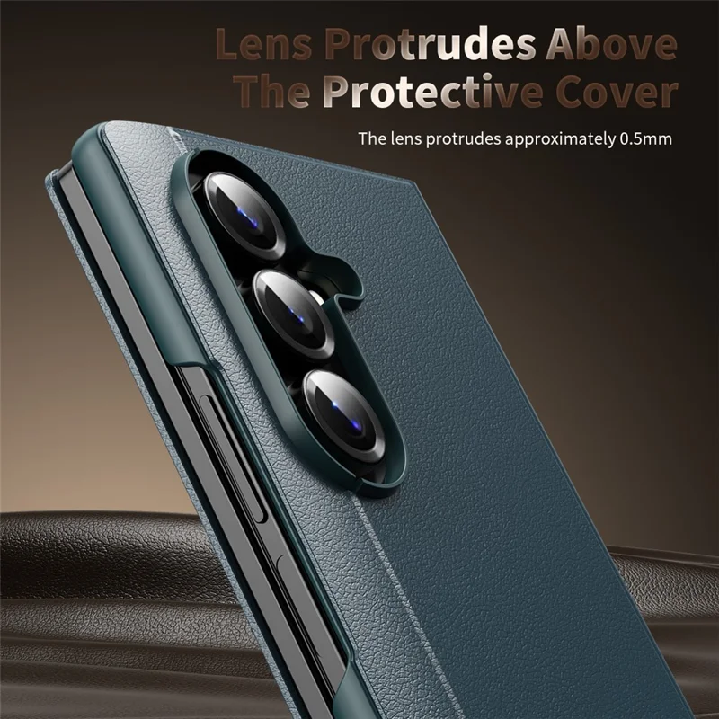 For Samsung Galaxy Z Fold7 5G Case Smart View Window Leather Phone Cover - Green