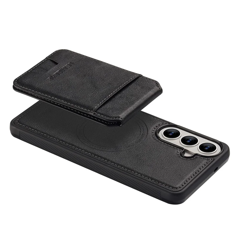 LC.IMEEKE L3 For Samsung Galaxy S26+ Magnetic Case Detachable Card Holder Leather TPU Mobile Cover - Black