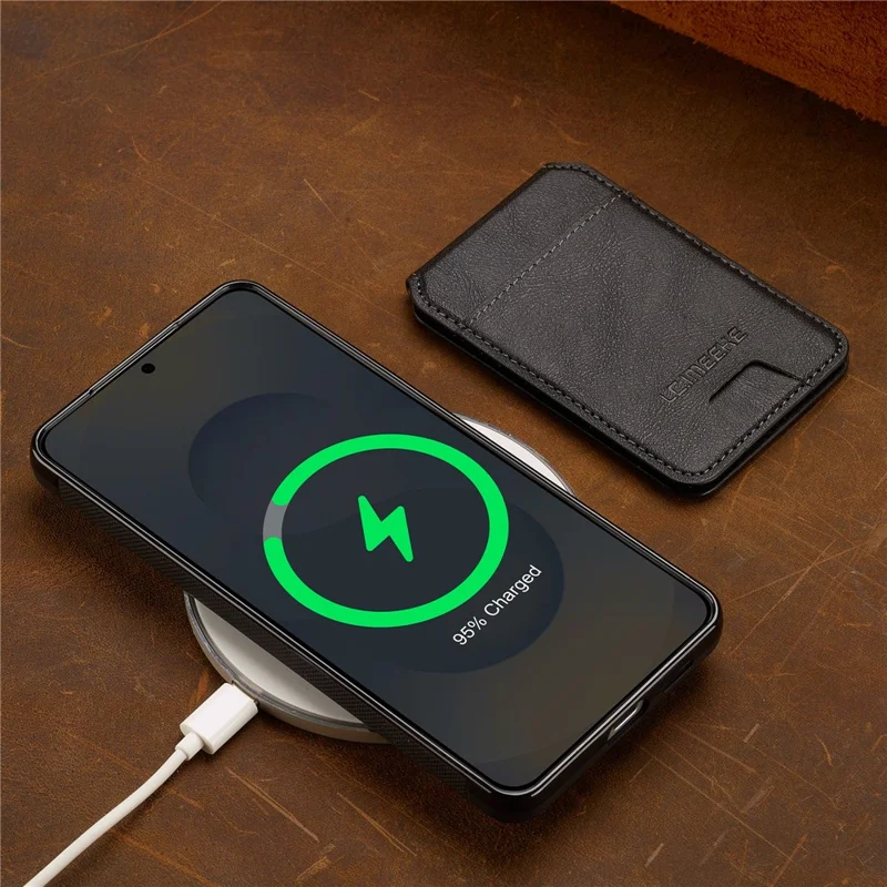 LC.IMEEKE L3 For Samsung Galaxy S26+ Magnetic Case Detachable Card Holder Leather TPU Mobile Cover - Black