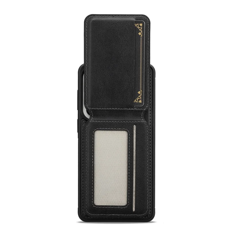 LC.IMEEKE L3 For Samsung Galaxy A57 5G Magnetic Case Detachable Card Holder Leather TPU Mobile Cover - Black