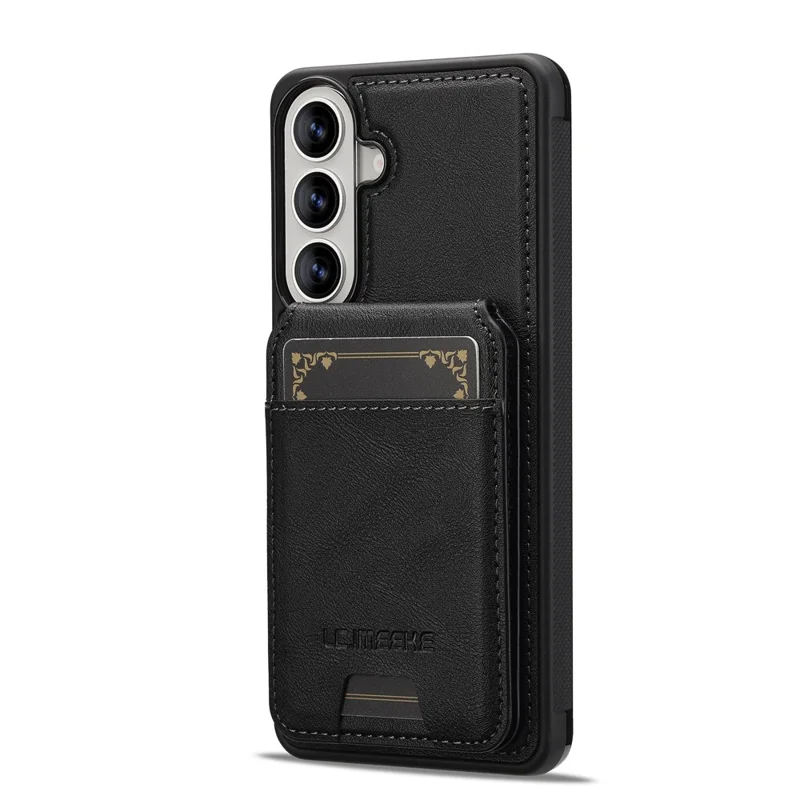 LC.IMEEKE L3 For Samsung Galaxy A57 5G Magnetic Case Detachable Card Holder Leather TPU Mobile Cover - Black