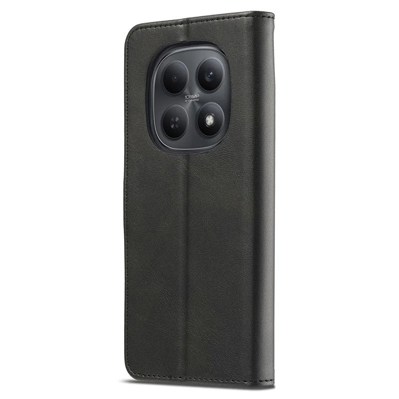 LC.IMEEKE чехол-кошелек для Xiaomi Redmi Note 15 Pro 5G (Global), чехол из искусственной кожи с текстурой телячьей кожи - черный