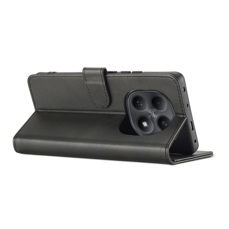 LC.IMEEKE For Xiaomi Poco M8 Pro 5G / Xiaomi Redmi Note 15 Pro+ 5G (Global) Case Wallet Calf Texture Leather Phone Cover - Black