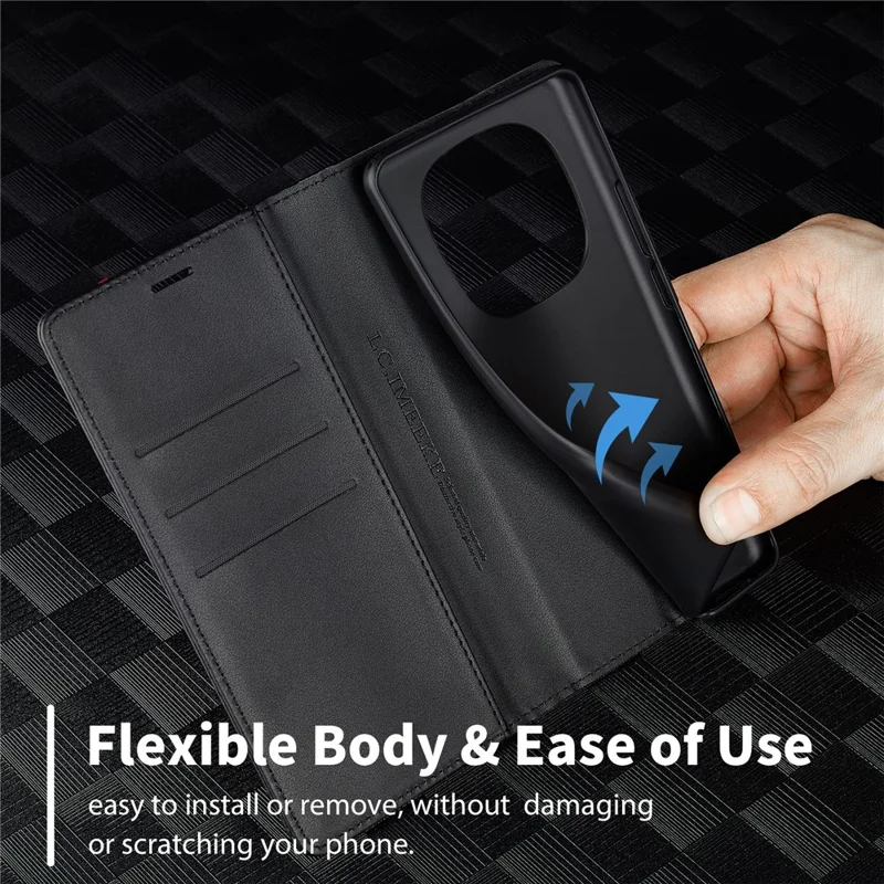 LC.IMEEKE For Xiaomi Poco M8 Pro 5G / Redmi Note 15 Pro 5G Wallet Case Carbon Fiber Texture Leather Phone Cover - Horizontal Stripe