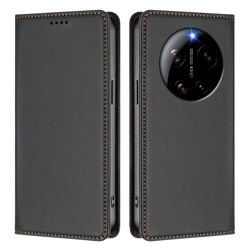 Bulk Purchasing For Xiaomi 17 Ultra 5G Leather Case Magnetic Closure RFID Blocking Wallet Phone Cover - Black