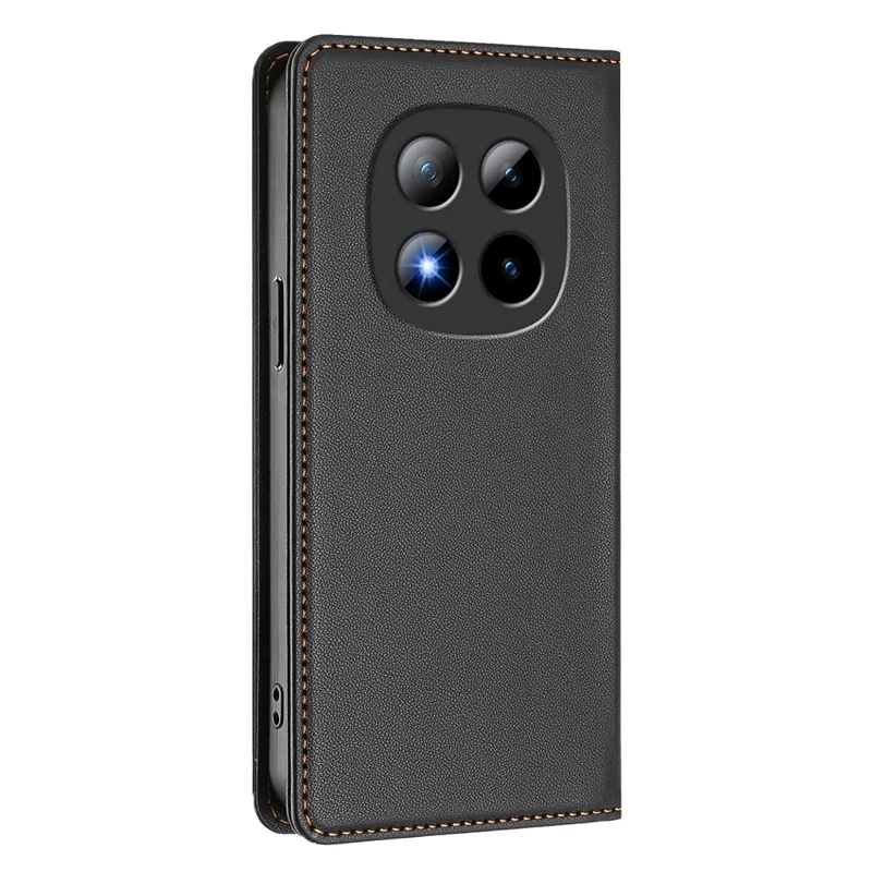 Bulk Purchasing For Xiaomi Redmi Note 15 Pro+ 5G (Global)  /  Poco M8 Pro 5G Leather Case Magnetic Closure RFID Blocking Wallet Phone Cover - Black