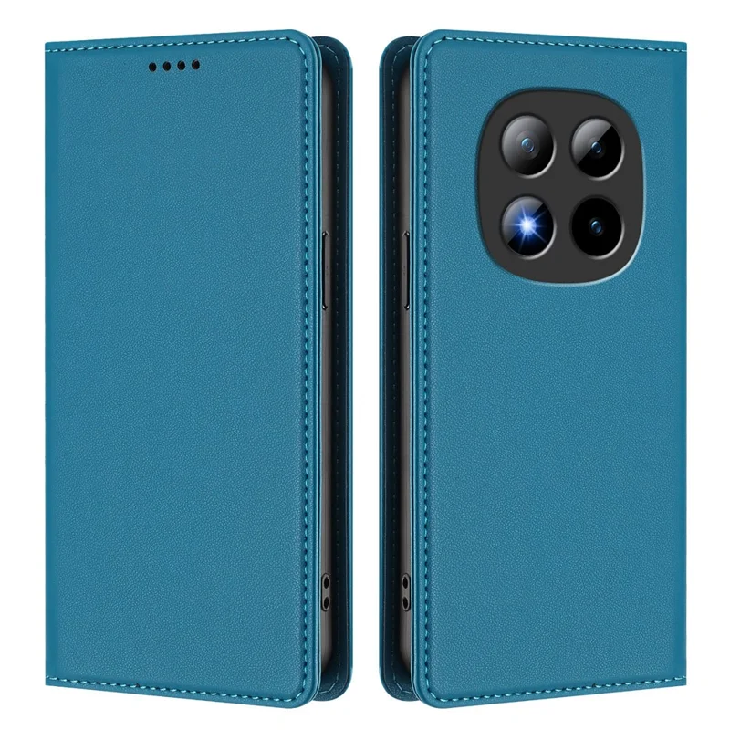 Bulk Purchasing For Xiaomi Redmi Note 15 Pro+ 5G (Global)  /  Poco M8 Pro 5G Leather Case Magnetic Closure RFID Blocking Wallet Phone Cover - Lake Blue