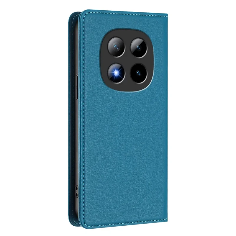 Bulk Purchasing For Xiaomi Redmi Note 15 Pro+ 5G (Global)  /  Poco M8 Pro 5G Leather Case Magnetic Closure RFID Blocking Wallet Phone Cover - Lake Blue
