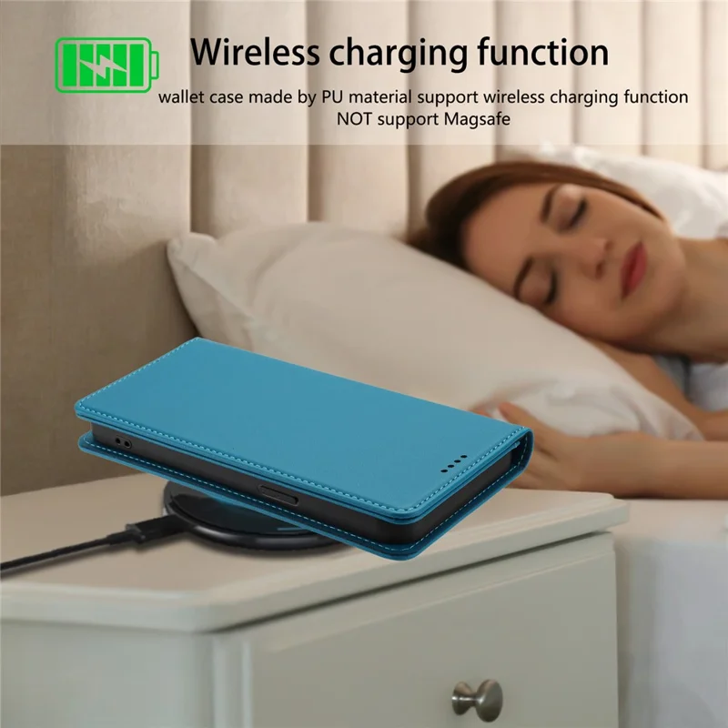 Bulk Purchasing For Xiaomi Redmi Note 15 Pro+ 5G (Global)  /  Poco M8 Pro 5G Leather Case Magnetic Closure RFID Blocking Wallet Phone Cover - Lake Blue