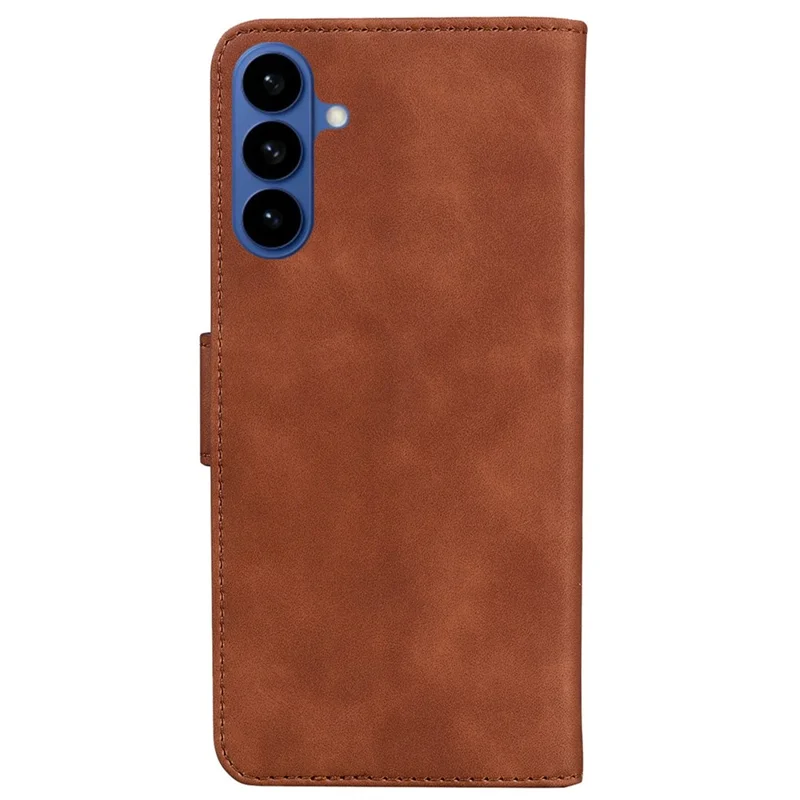 For Samsung Galaxy A37 5G Case Solid Color Leather Wallet Phone Cover - Brown