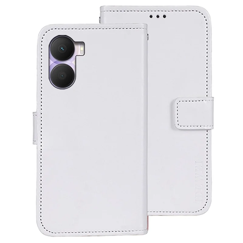 IDEWEI For Honor Play 40 Plus 5G Crazy Horse Texture PU Leather Phone Protective Case Drop-proof Flip Stand Wallet Cover - White