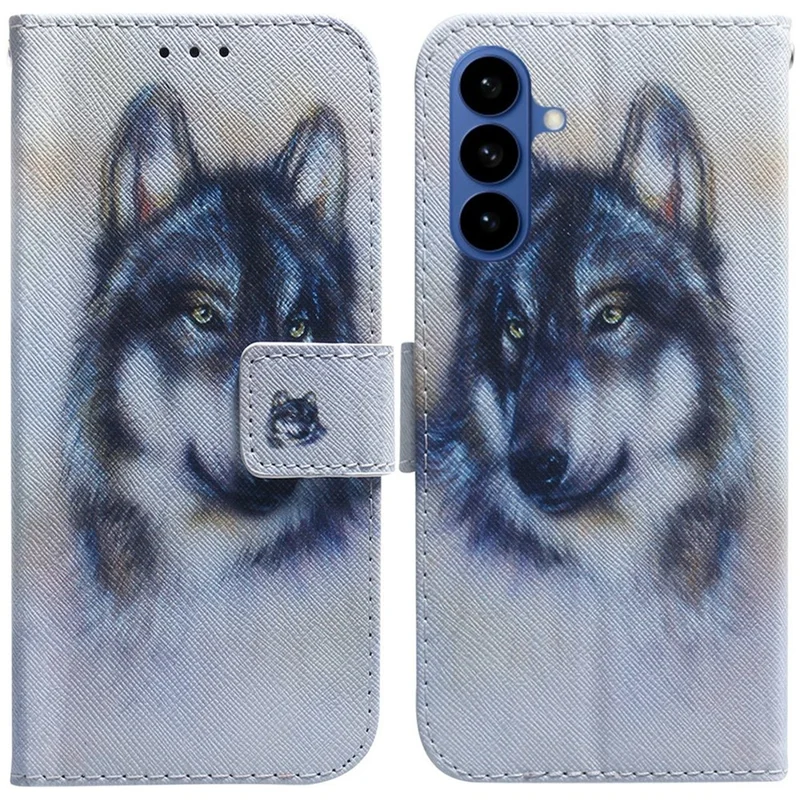 Für Samsung Galaxy A57 5G Brieftaschenhülle Musterdruck Ledertelefonhülle - Wolf