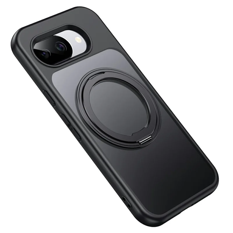 Capa Magnética para Google Pixel 10a com TPU + Acrílico + Metal, Suporte Basculante, Capa Mate para Telemóvel - Preto