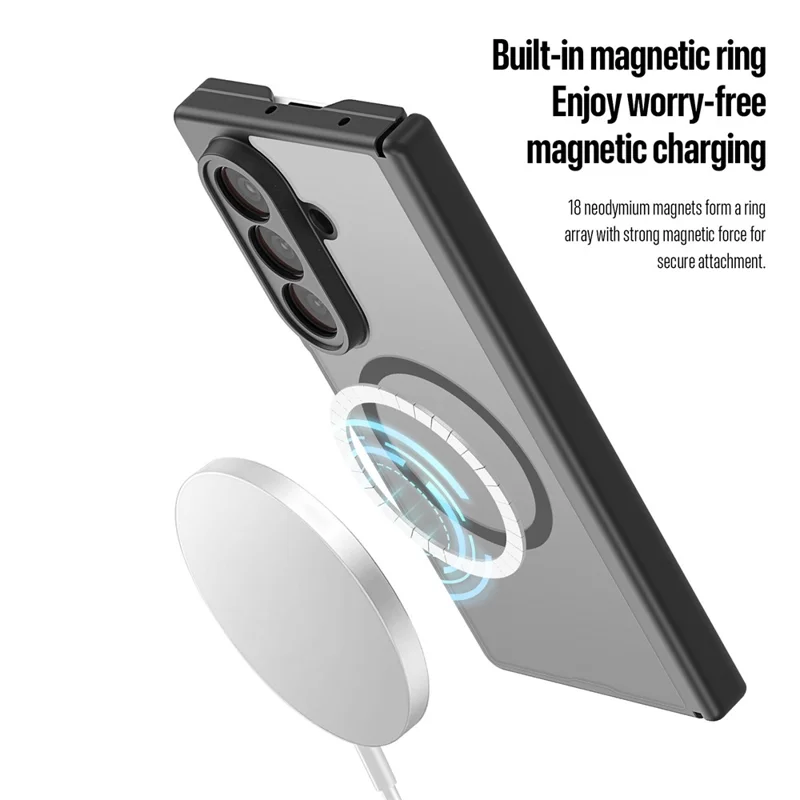 DUX DUCIS Expn-serie til Samsung Galaxy Z Fold7 5G magnetisk hylster PC + TPU bagside til telefon - Sort