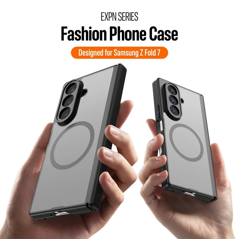 DUX DUCIS Expn-serie til Samsung Galaxy Z Fold7 5G magnetisk hylster PC + TPU bagside til telefon - Sort