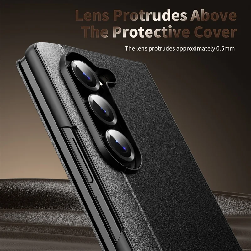 For Samsung Galaxy Z Fold6 5G Case Smart View Window Leather Phone Cover - Black