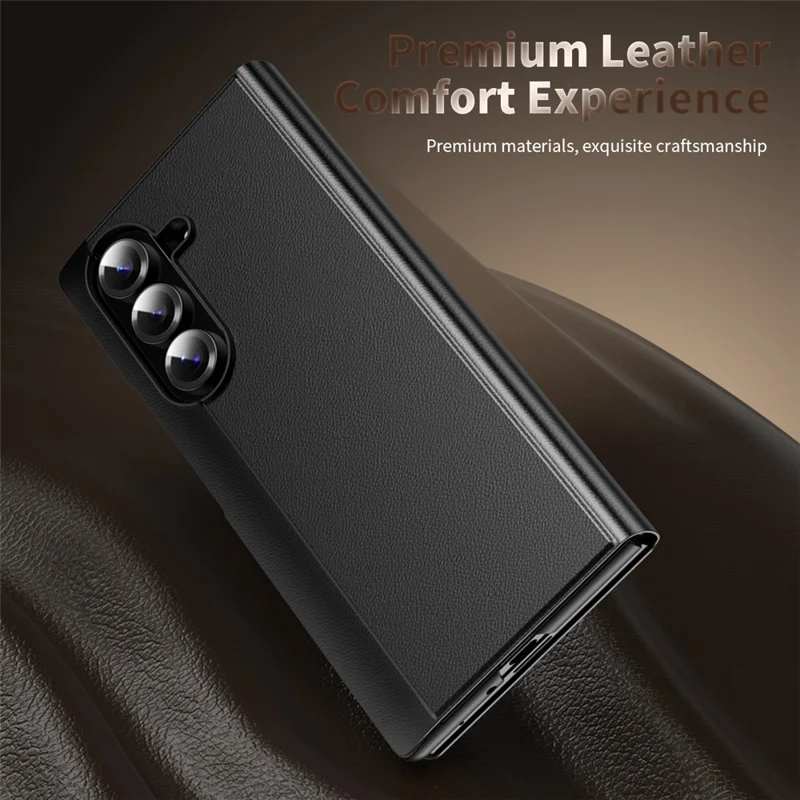 For Samsung Galaxy Z Fold5 5G Case Smart View Window Leather Phone Cover - Black