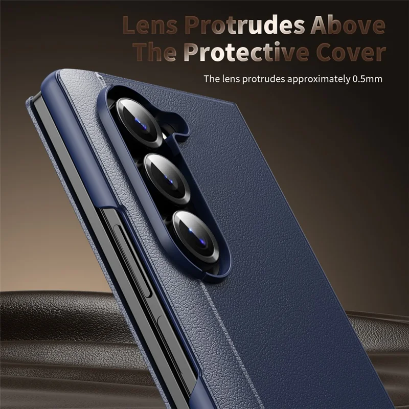 For Samsung Galaxy Z Fold5 5G Case Smart View Window Leather Phone Cover - Sapphire