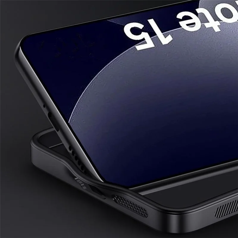 For Xiaomi Redmi Note 15 4G (Global) Case Wood Texture PU Leather Coated PC TPU Phone Cover - Black