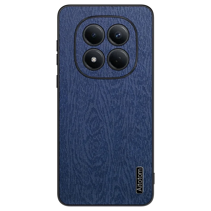For Xiaomi Redmi Note 15 4G (Global) Case Wood Texture PU Leather Coated PC TPU Phone Cover - Blue