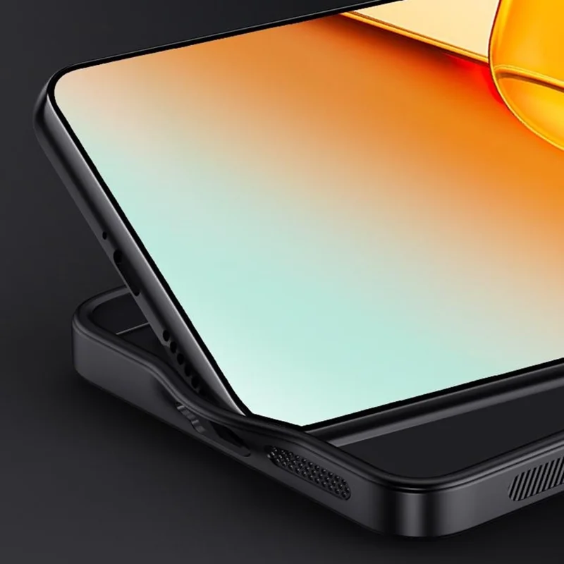 غطاء هاتف For Honor Power2 5G بتصميم خشبي مطلي بجلد PU مع حماية من البولي كربونات والبولي يوريثان - أسود