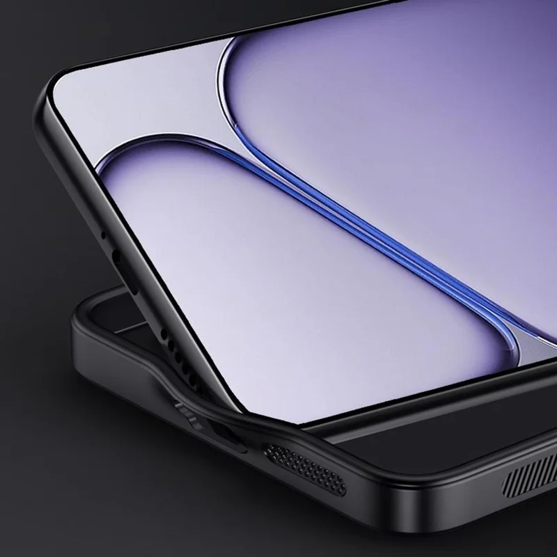 Coque pour OnePlus Turbo 6 5G, revêtement en cuir PU avec texture bois, coque en PC et TPU - Noir