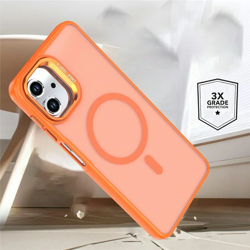 Magnetic Case For Samsung Galaxy A07 5G / A07 4G / A06 5G / A06 4G Foldable Kickstand Matte PC + TPU Phone Cover - Orange