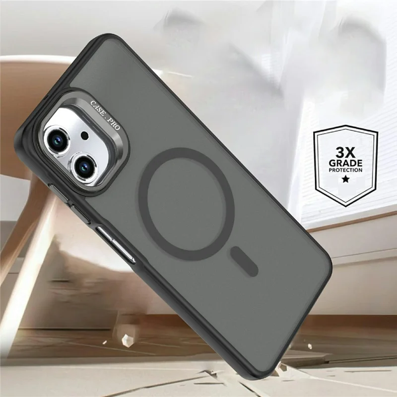Coque magnétique pour Samsung Galaxy A07 4G / A06 5G / A06 4G, support pliable, finition mate, housse en PC + TPU - Noir