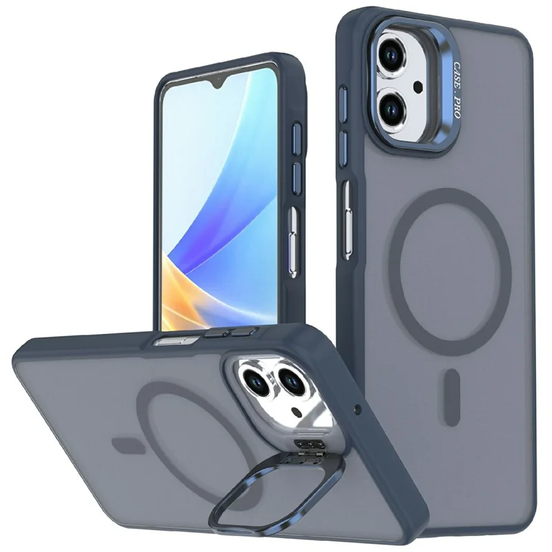 Magnetic Case For Samsung Galaxy A07 5G / A07 4G / A06 5G / A06 4G Foldable Kickstand Matte PC + TPU Phone Cover - Blue
