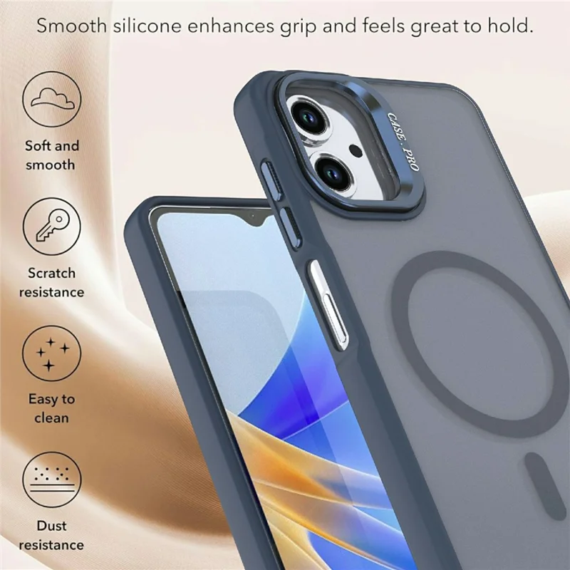 Magnetic Case For Samsung Galaxy A07 5G / A07 4G / A06 5G / A06 4G Foldable Kickstand Matte PC + TPU Phone Cover - Blue