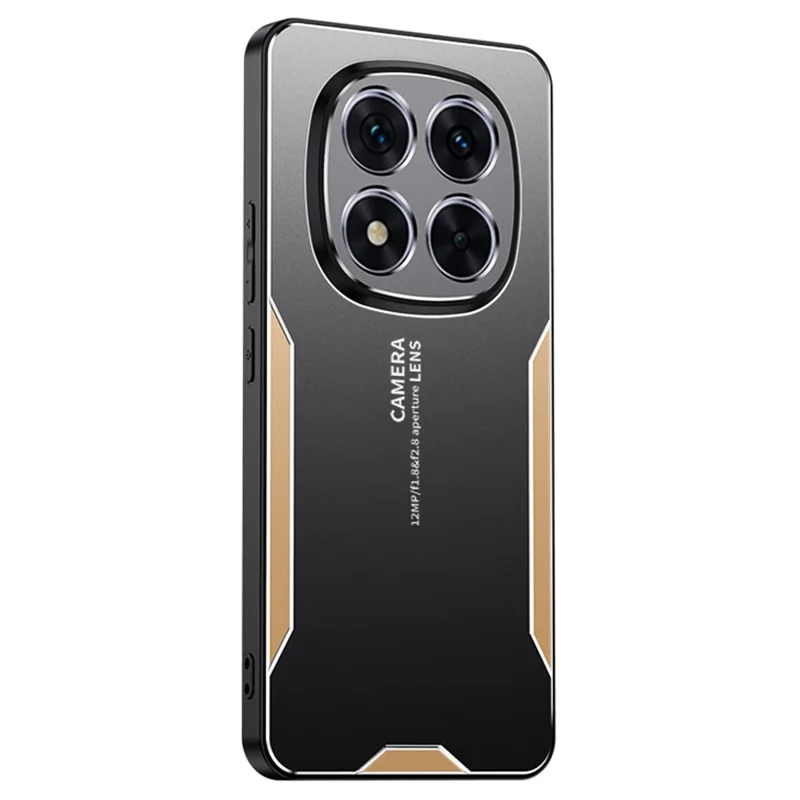 Coque pour Xiaomi Redmi Note 15 Pro 4G (Global) - Armature en alliage d'aluminium, dos en TPU et PC - Or