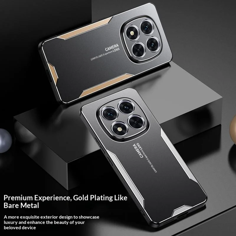 Coque pour Xiaomi Redmi Note 15 Pro 4G (Global) - Armature en alliage d'aluminium, dos en TPU et PC - Or